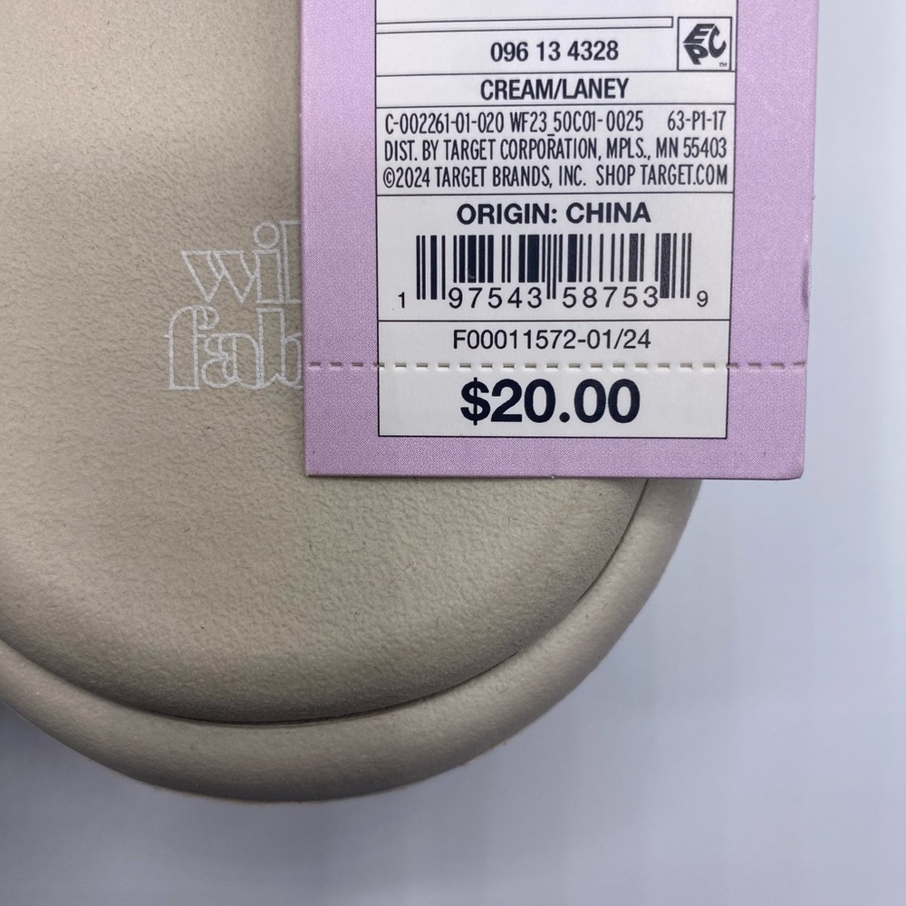 Wild Fable Laney Slides Cream NWT - Picture 3 of 5